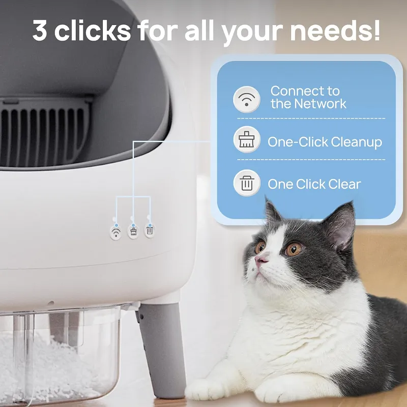 Waterproof Open Litter Box with Live Camera