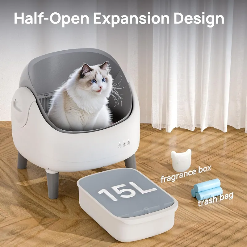 Waterproof Open Litter Box with Live Camera