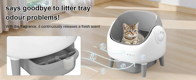 Waterproof Open Litter Box with Live Camera