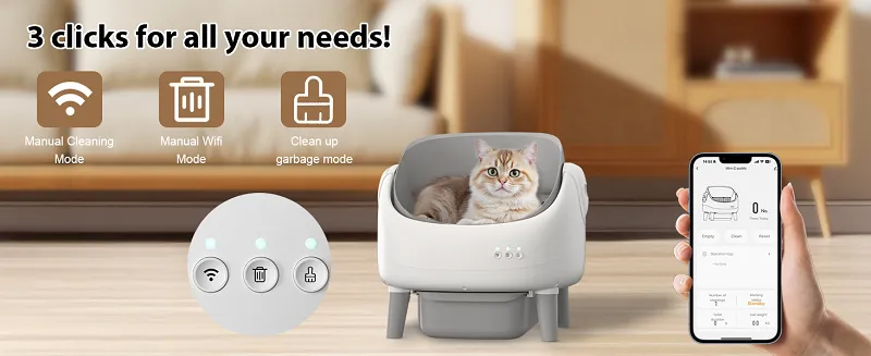 Waterproof Open Litter Box with Live Camera