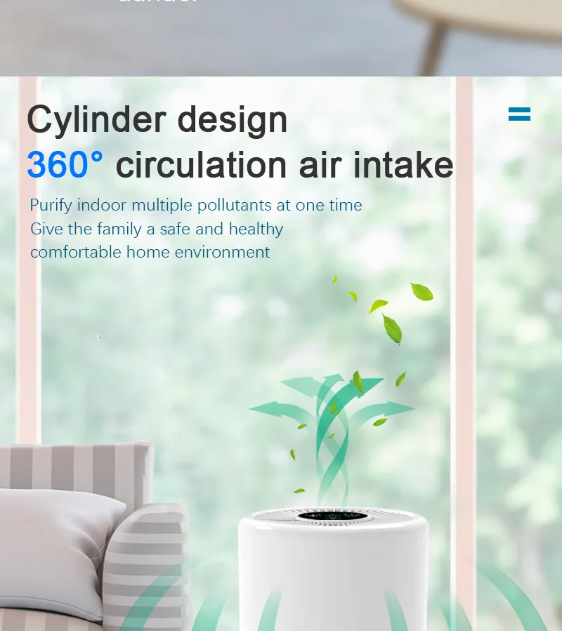 Durable Mini Pet Air Purifier - Low Noise, Easy Filter Replacement System
