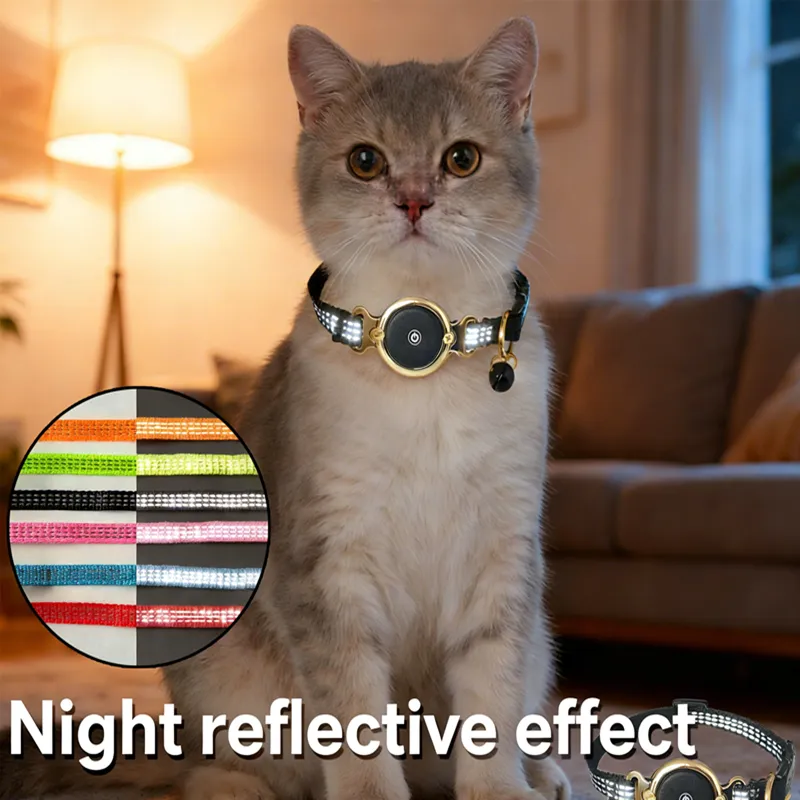 Mini Pet GPS Locator Collar Airtag Alternative FindMy Compatible Anti Lost Device for Cats and Small Dogs