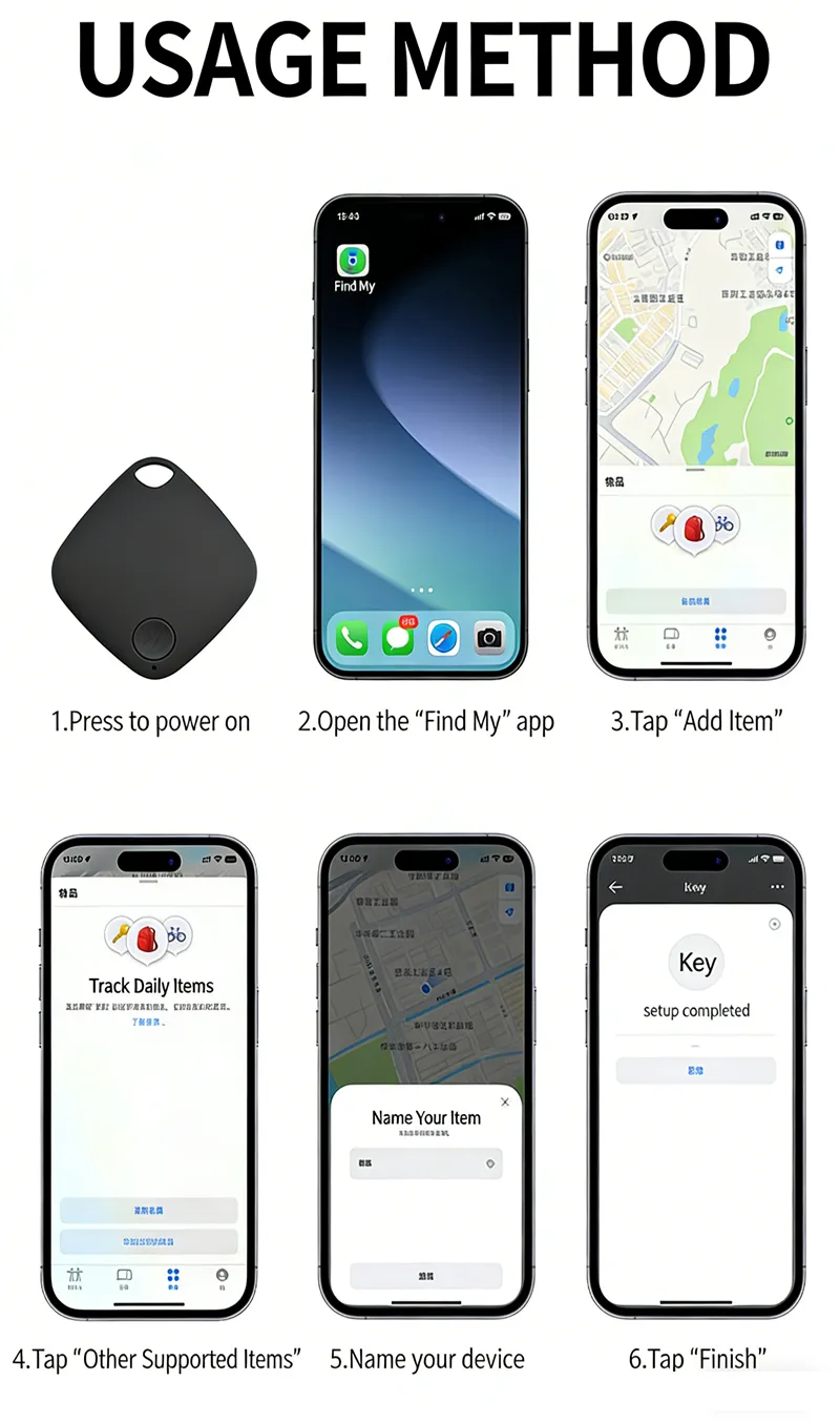 Unlimited Range Pet Tracker Airtag Alternative GPS Tracker for Pets Elderly Kids Anti Lost Device Compatible with iOS
