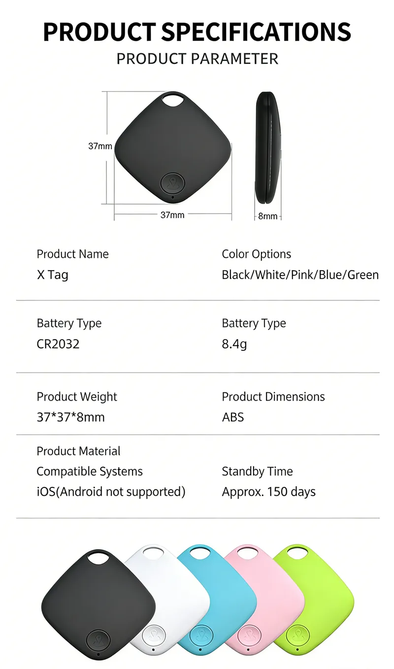 Unlimited Range Pet Tracker Airtag Alternative GPS Tracker for Pets Elderly Kids Anti Lost Device Compatible with iOS