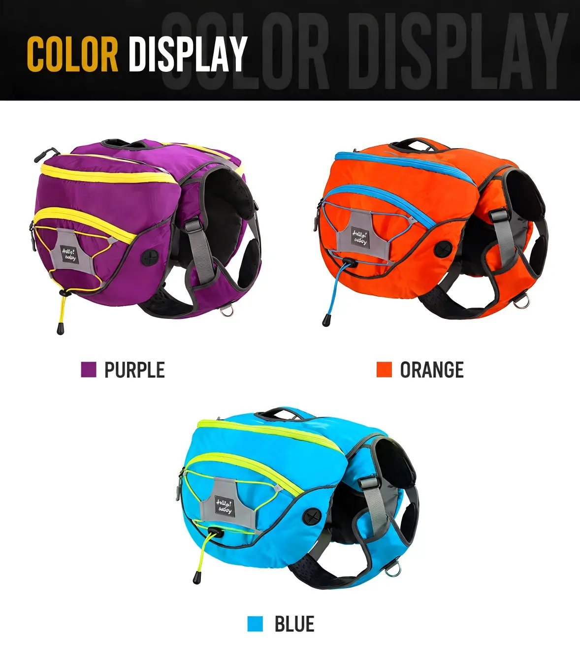 dog saddle backpack harness